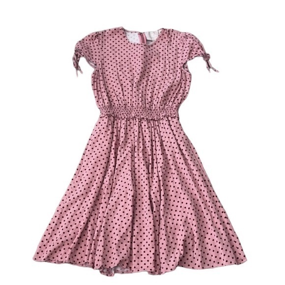 Gal Meets Glam‎ Corinne Pink Polka Dot Dress Size 4 Petite - Picture 3 of 13